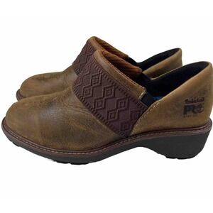 TIMBERLAND Pro Alloy Toe Anti Fatigue Shoe Brown Leather Womens 7 EU 37.5 UK 4.5